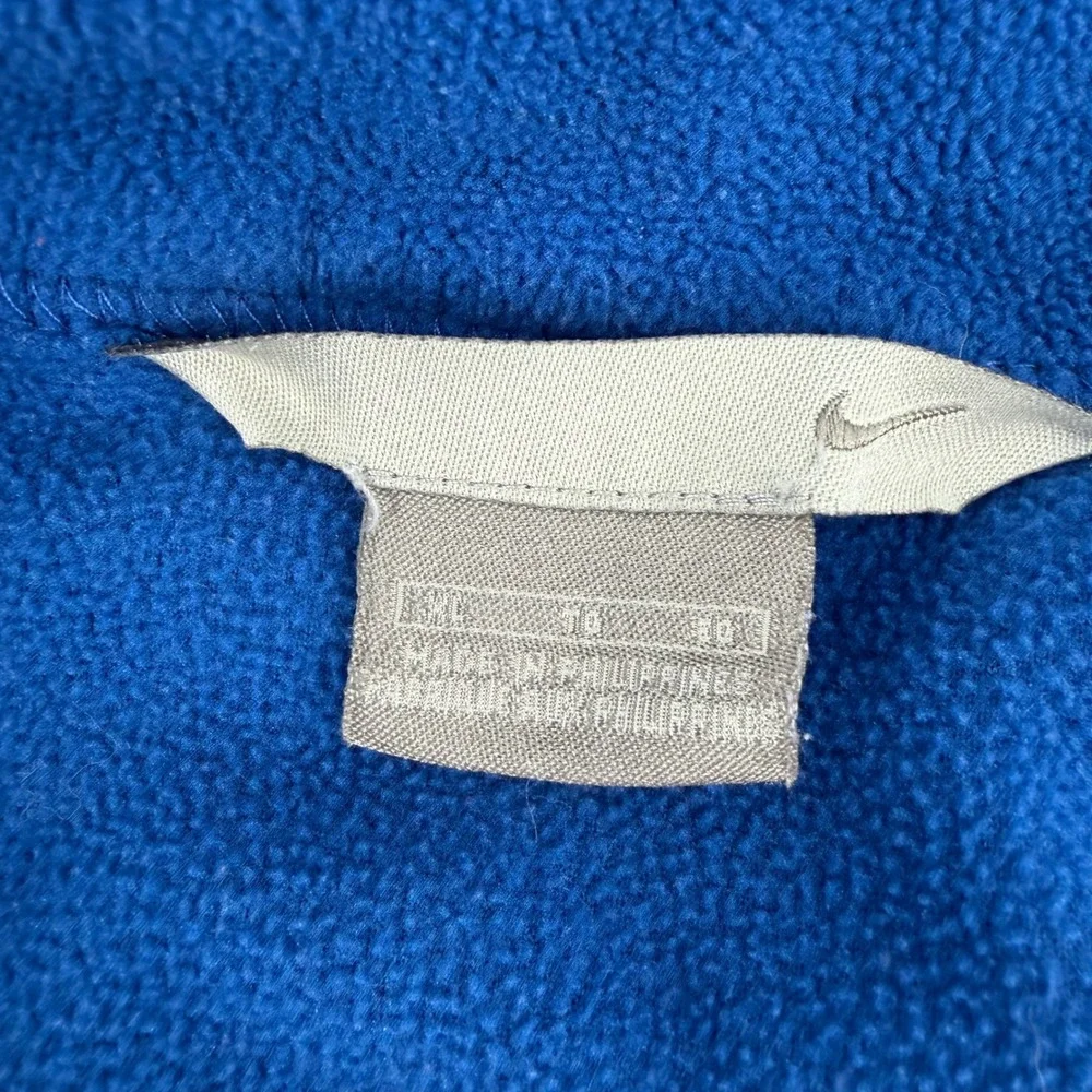 Nike Vintage Quarter Zip Fleece Pullover Blue Black XL Swoosh Mock‎ Neck Pockets